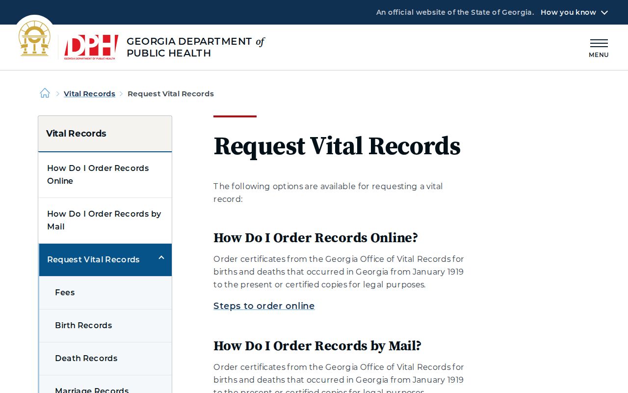 Georgia DPH channels for Chamblee city directory follow-up