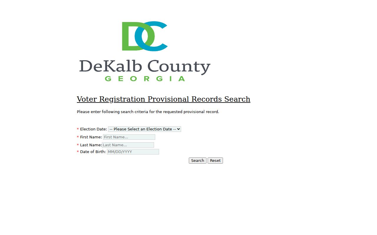 DeKalb election form relevant to Chamblee neighbor records