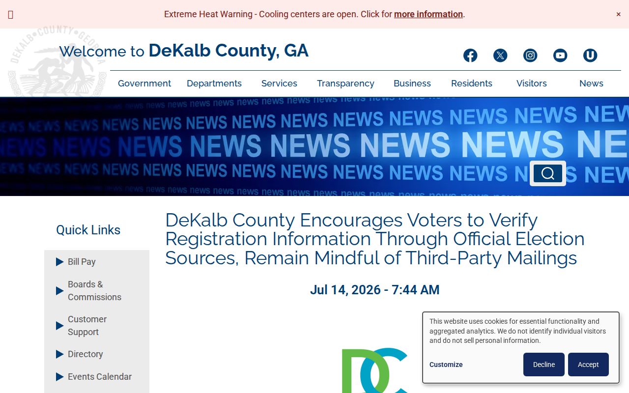 Chamblee residents directory DeKalb voter verification warning