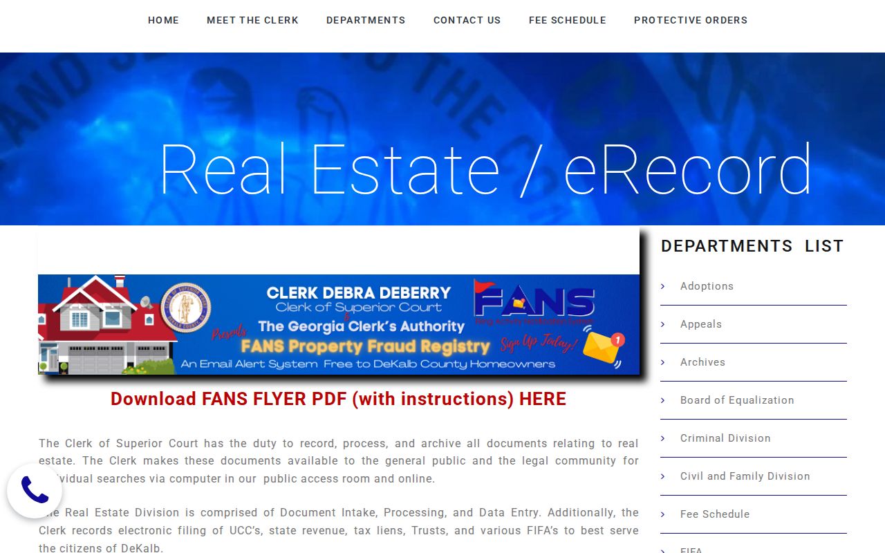 Chamblee residents directory DeKalb real estate filing page